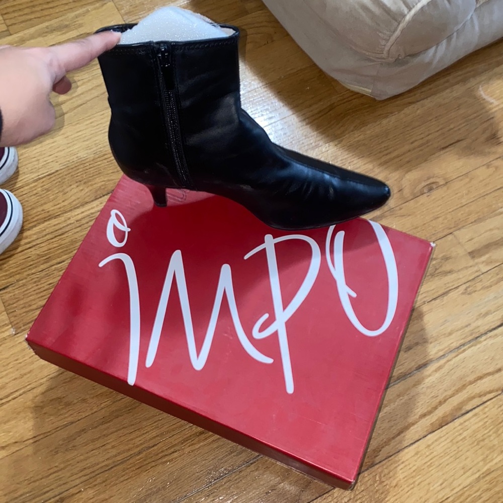 Impo black leather booties
